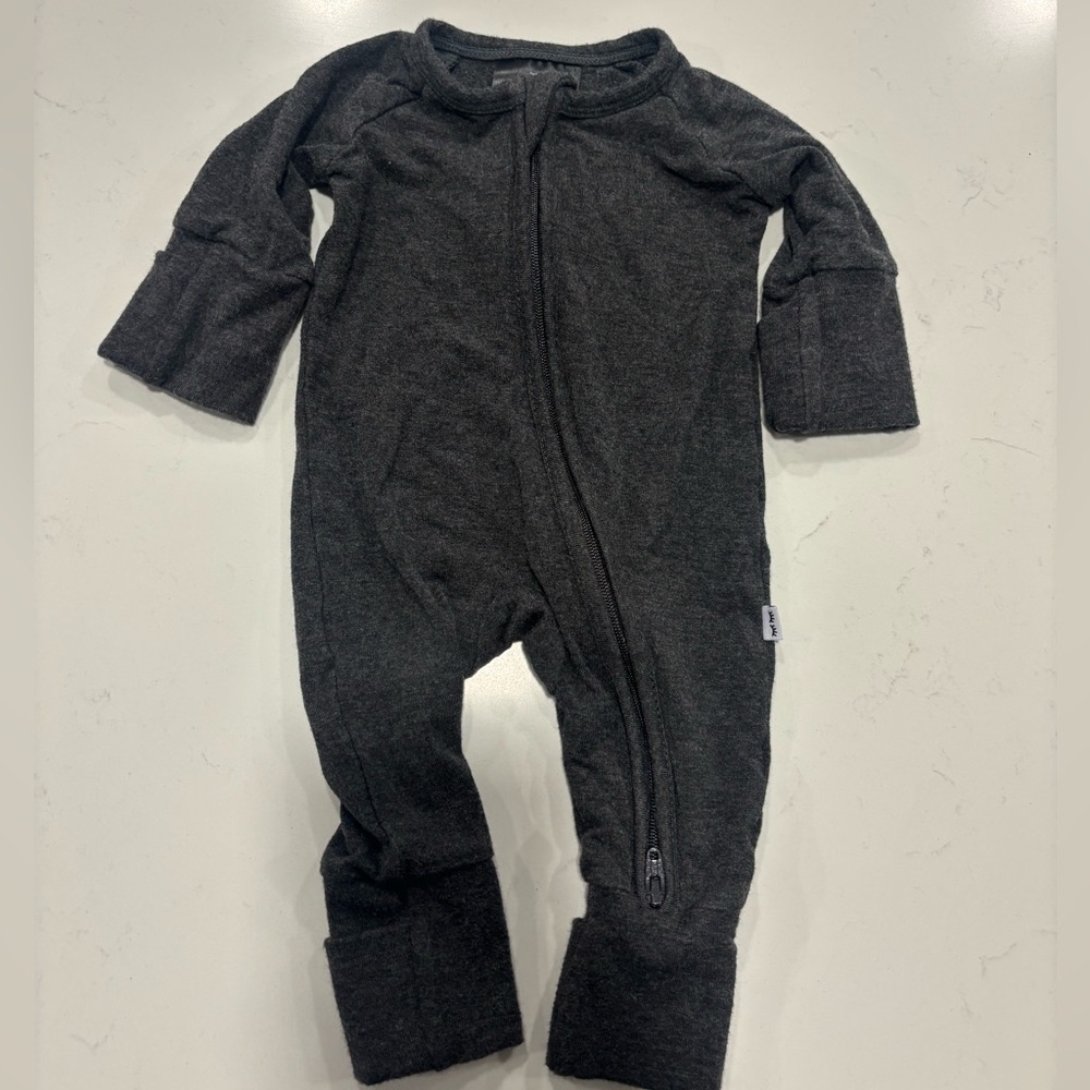Little Sleepies Heather Black Cozy Preemie Zippy